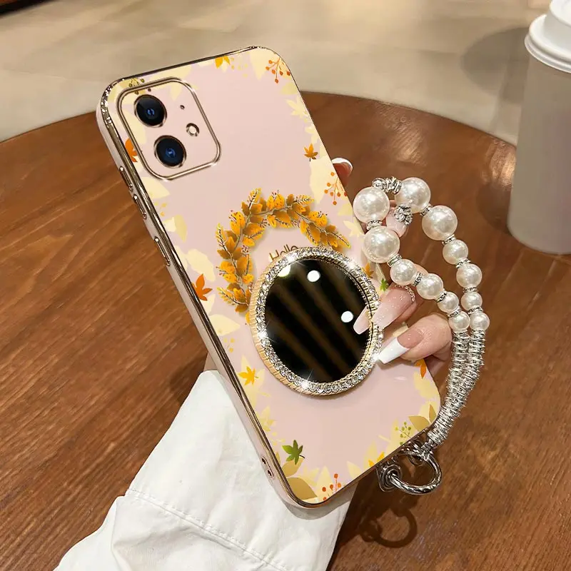 

Чехол для телефона с браслетом «Опадные листья» для iPhone 12 12Pro 12Pro Max 8Plus 12Mini 11 7 8 XS 11ProMax X XR XSMax Cover