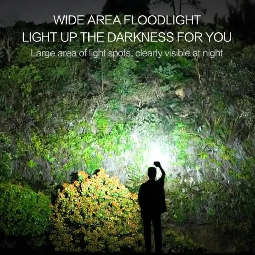 Rechargeable COB LED Flashlight Waterproof Portable Outdoor Camping Hiking Cycling Security Light