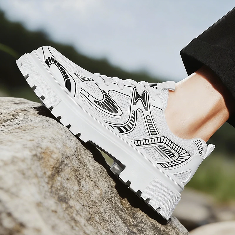 

Мужские повседневные кроссовки, противоскользящие низкие кроссовки для занятий спортом на открытом воздухе, мужская удобная дышащая спортивная обувь на шнуровке