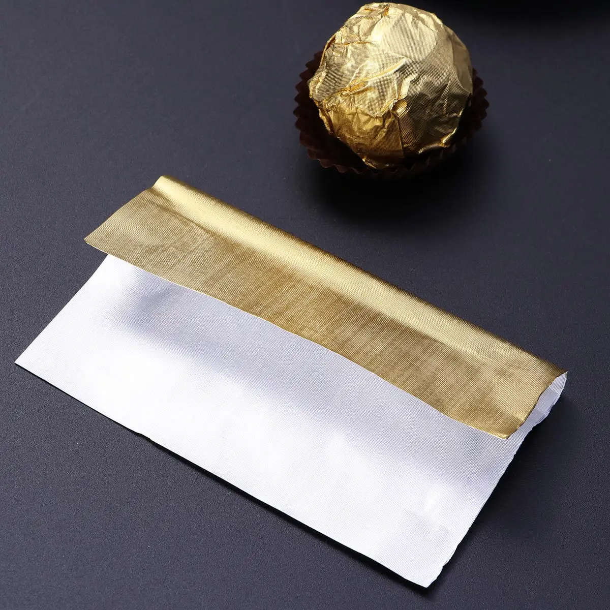 300Pcs Food Grade Gold Aluminum Foil Paper 10Cm X 10Cm Square Candy Wrapping Sheets Chocolate Packaging Eco Friendly Non Toxic