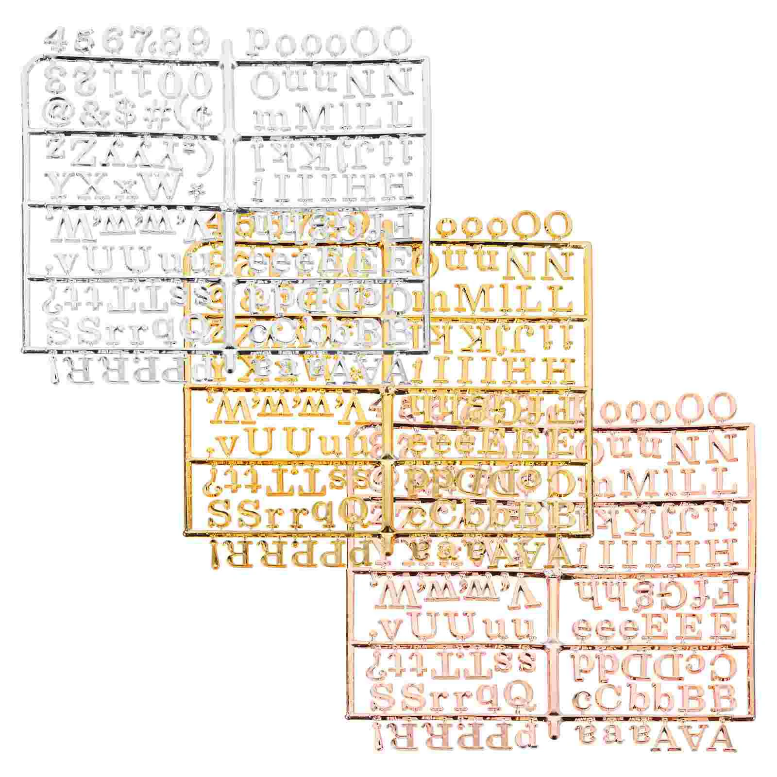 Almohadilla de mensajes de 3 piezas, tablero cambiable de palabras cursivas, tableros de letras, caracteres de plástico, números, símbolos