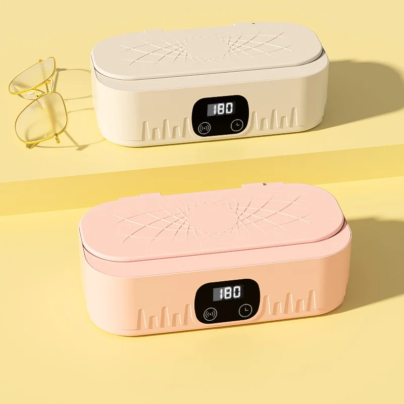 Mini Ultrasonic Household Cleaner High-Frequency Vibration Tool for Glasses Jewelry Tableware Deep Cleaning