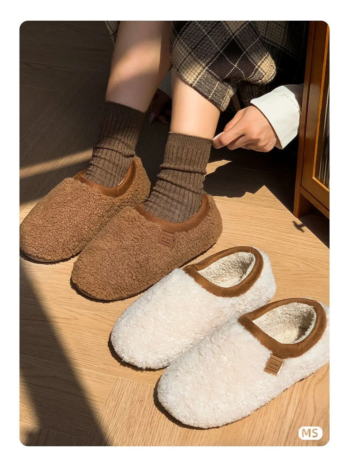 Günstige Pelz-Loafer für Herren, Slip-On Indoor Schlafzimmer-Hausschuhe, Unisex für Paare, Neuheit 2025, Warme Herren-Hausschuhe – Detail 6
