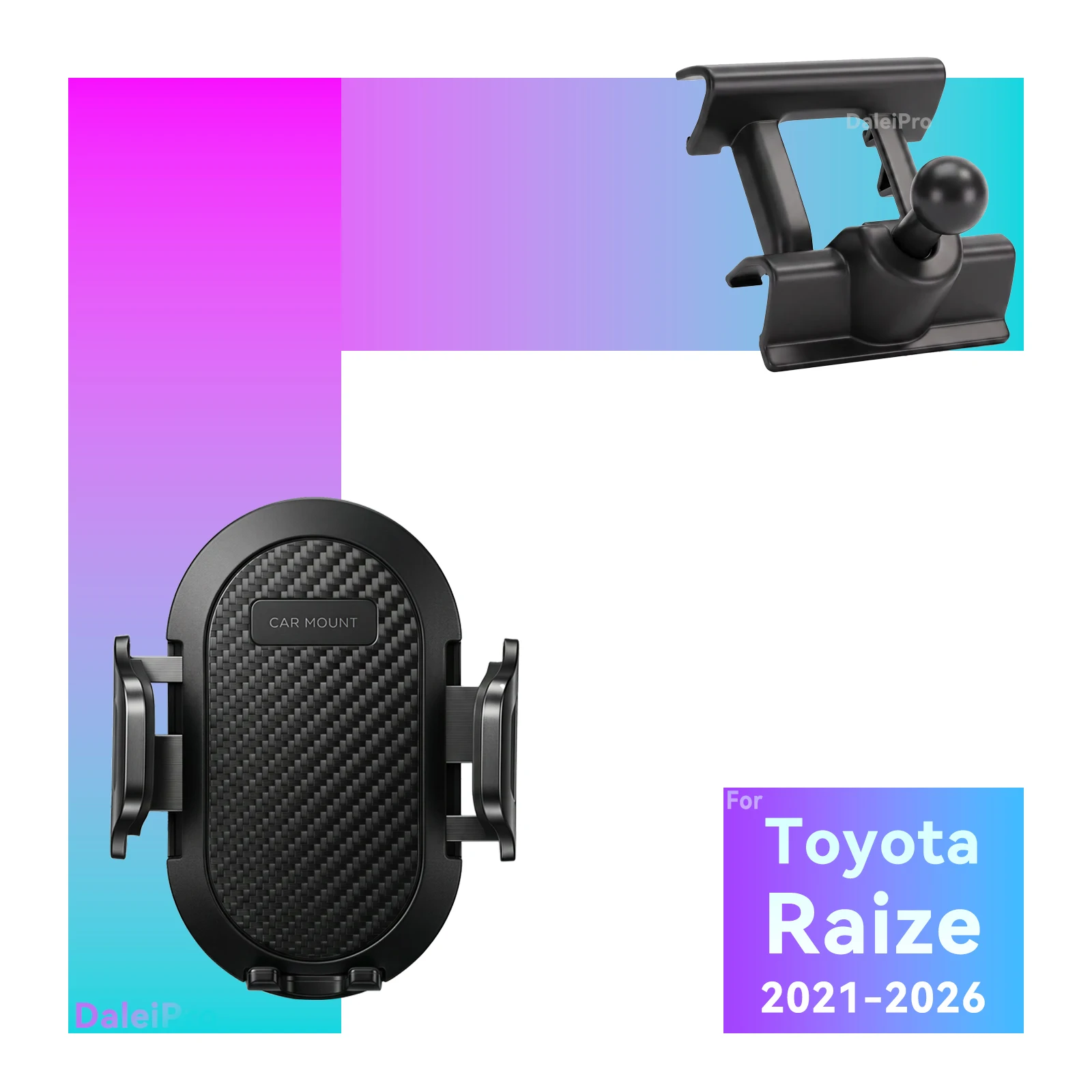 Für Toyota Raize 2021 2022 2023 2024 2025 2026 Handyhalterung, 2-in-1 Halter & Basis-Kit, OEM Clip-On Design Auto-Handyhalterung Basis – Detail 6