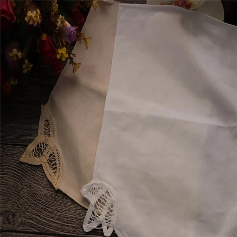 4 pezzi di cotone bianco beige copri fazzoletto panno antipolvere tovagliolo in stile europeo