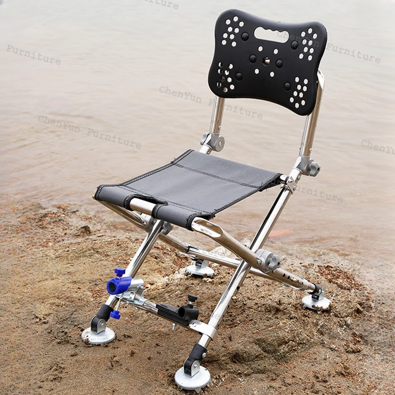 Portable All Terrain Fishing Chairs Fold Backrest Bait Disc Fishing Chairs Multifunction Banco De Pesca Entertainment