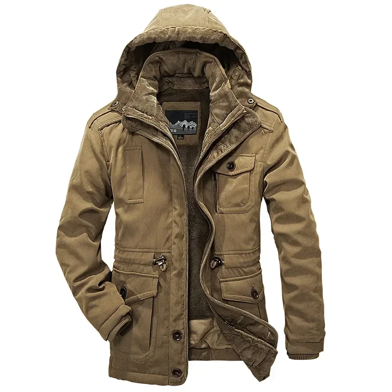 2024 Parka Männer Mäntel Winter jacke Männer verdicken Kapuze wasserdichte Outwear warmen Mantel lässig Herren Jacken Mantel Pelz dicke Mäntel