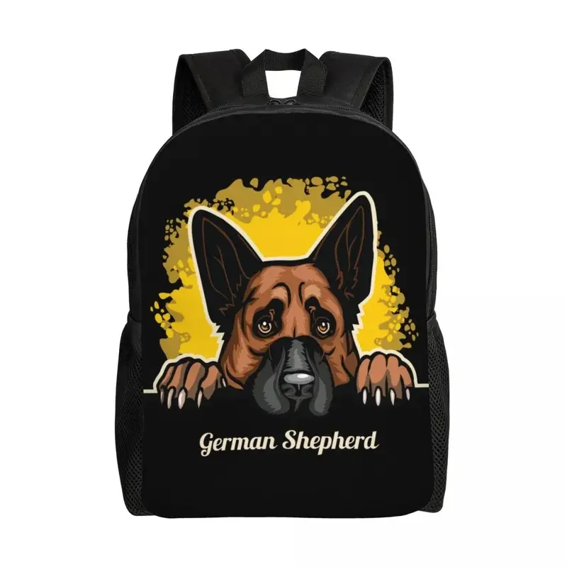 German Shepherd Dog Laptop Backpack Women Men Casual Bookbag for School College Students Funny Pet Bags