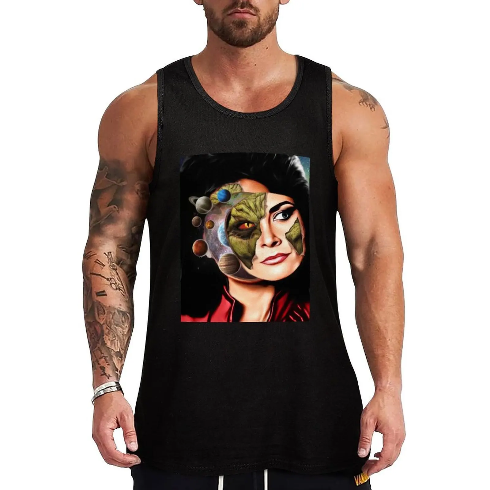 

Reptile Alien Visitor Diana Surreal V Inspired Painting Tank Top Flexible Comfort Tank Top Stretch Fabric Casual Wear