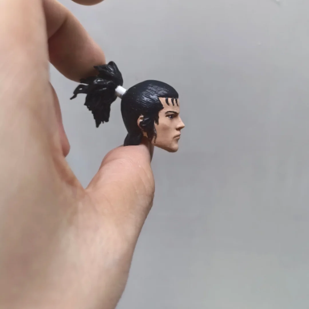 Japanische Samurai-Kopfskulptur im Maßstab 1:12, passend für 6-Zoll-Figuren, Spielzeugmodell-Sammlung, Figurenkörper, Puppen, 6-Zoll-Actionfigur, Anime-Körper
