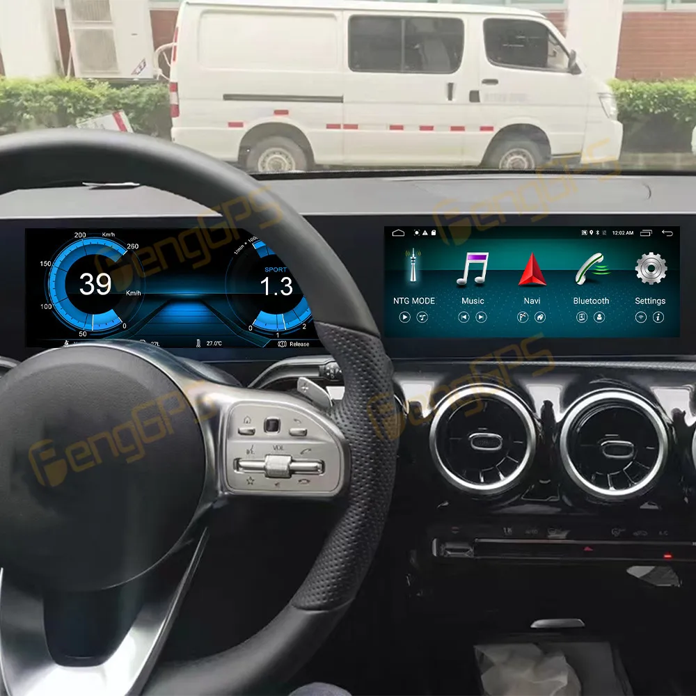 Dual Screen Android 13 CarPlay Car Radio For Mercedes Benz A180 2017-2020 Touch Screen Multimedia Player Head Unit DSP WIFI BT