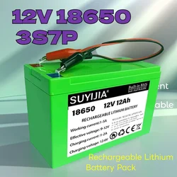 3S7P 12V 20AH Rechargeable Lithium Battery Pack 18650 Battery Electric Car Solar Battery Spray Lighting 12V 3A Charger