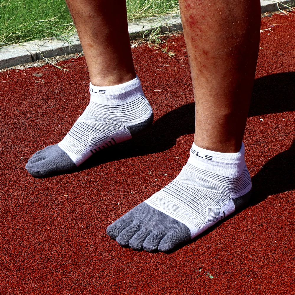 COOLMAX Fünf-Finger-Socken, leistungsstarke gepolsterte Zehensocken, feuchtigkeitsableitend, atmungsaktiv, schnell trocknend, Laufsportsocken – Detail 9