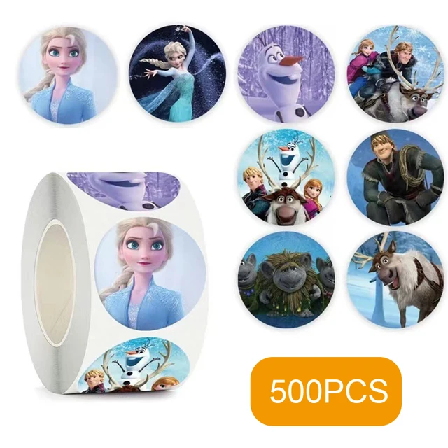 500 sztuk/rolka Cartoon Disney mrożone Elsa Anna naklejki z nagrodami pieczęć naklejka etykieta telefon komórkowy śliczne naklejki dekoracyjne zabawki dla dzieci