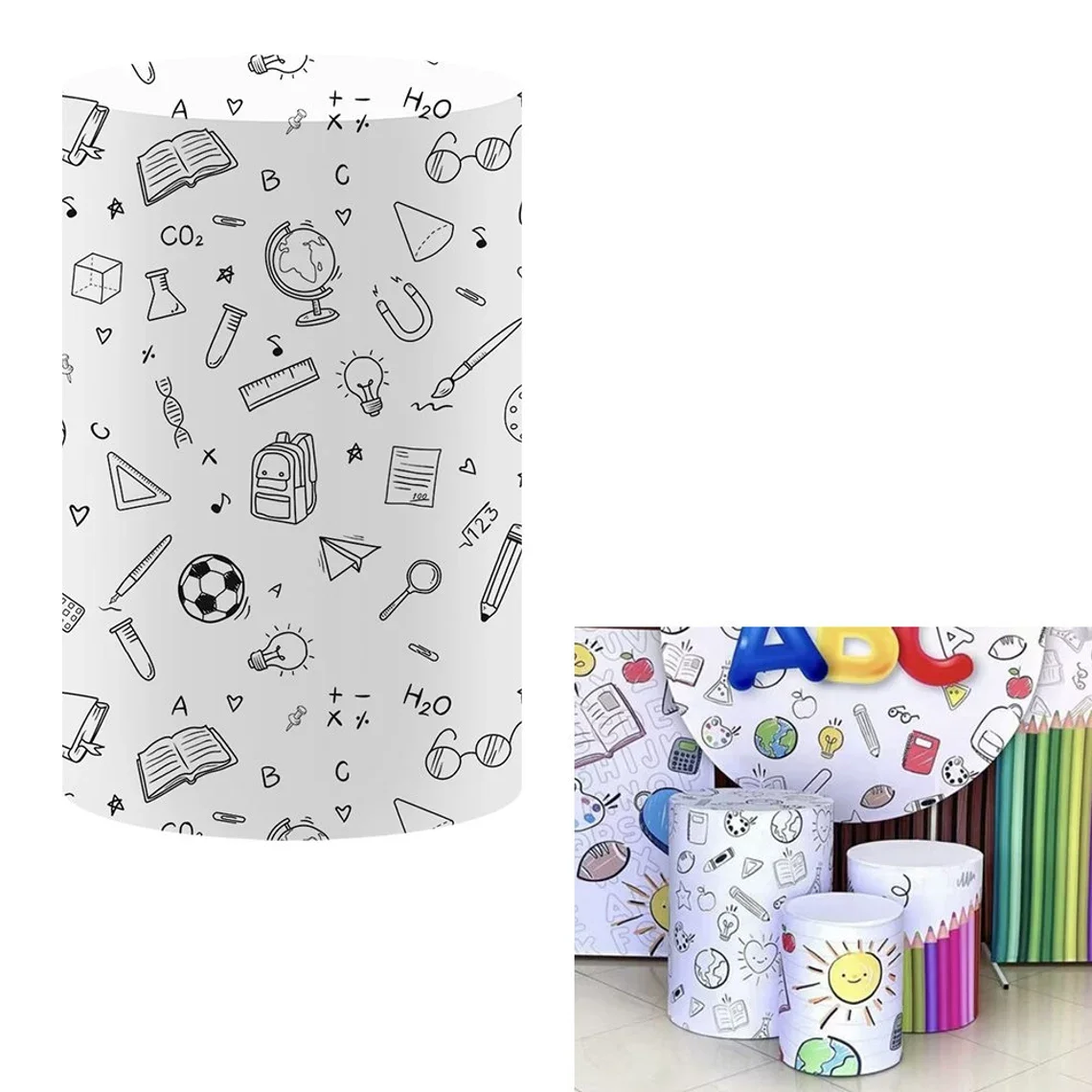 Mocsicka اسطوانة خلفية ديكور العودة إلى المدرسة فتاة طفل حفلة عيد ميلاد التصوير خلفية عرض الطفل غطاء مخصص الدعائم