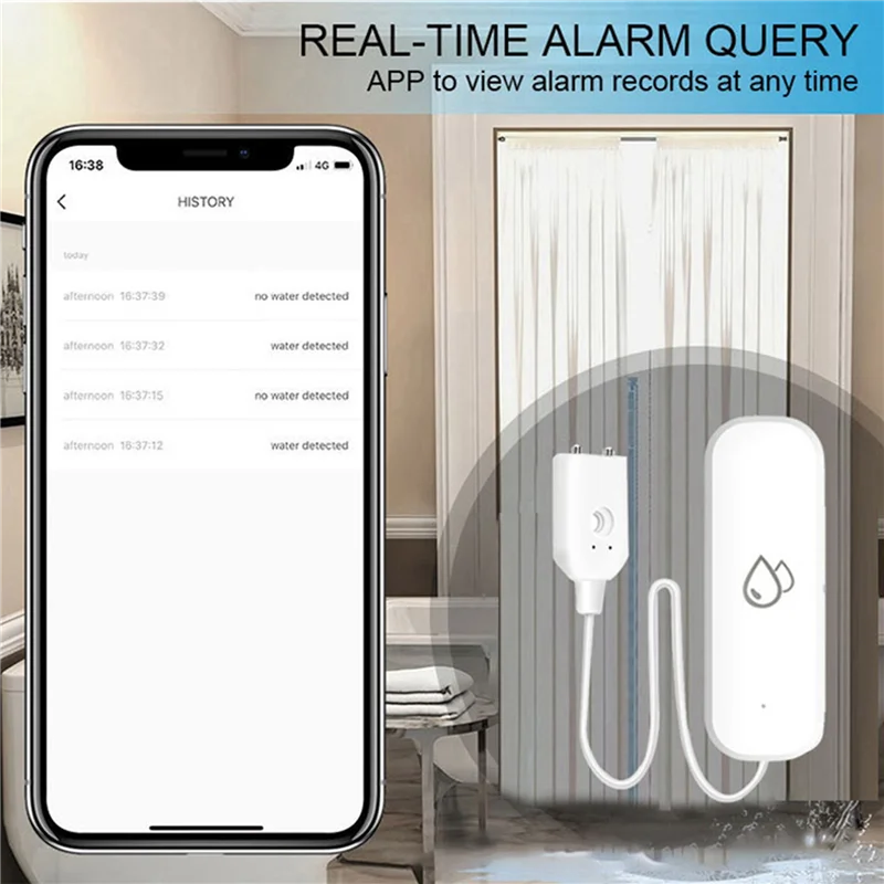 FORW-2X Tuya Rilevatore di sensori di perdite d'acqua Wifi Sensore di perdite d'acqua di inondazione Sistema di allarme di protezione domestica Controllo APP Smart Life