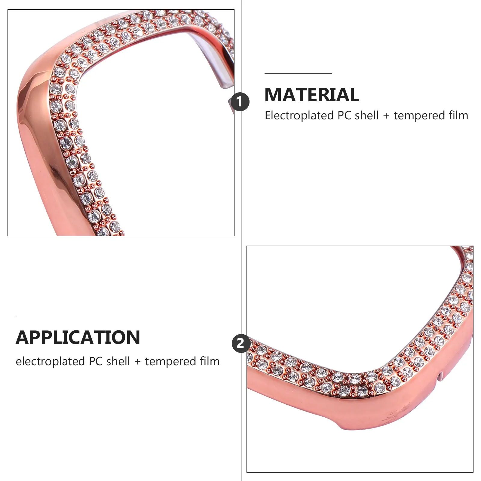 Sense Screen Sparkly Protector Galvanik Schutzhülle Diamond Smartwatch Case Man