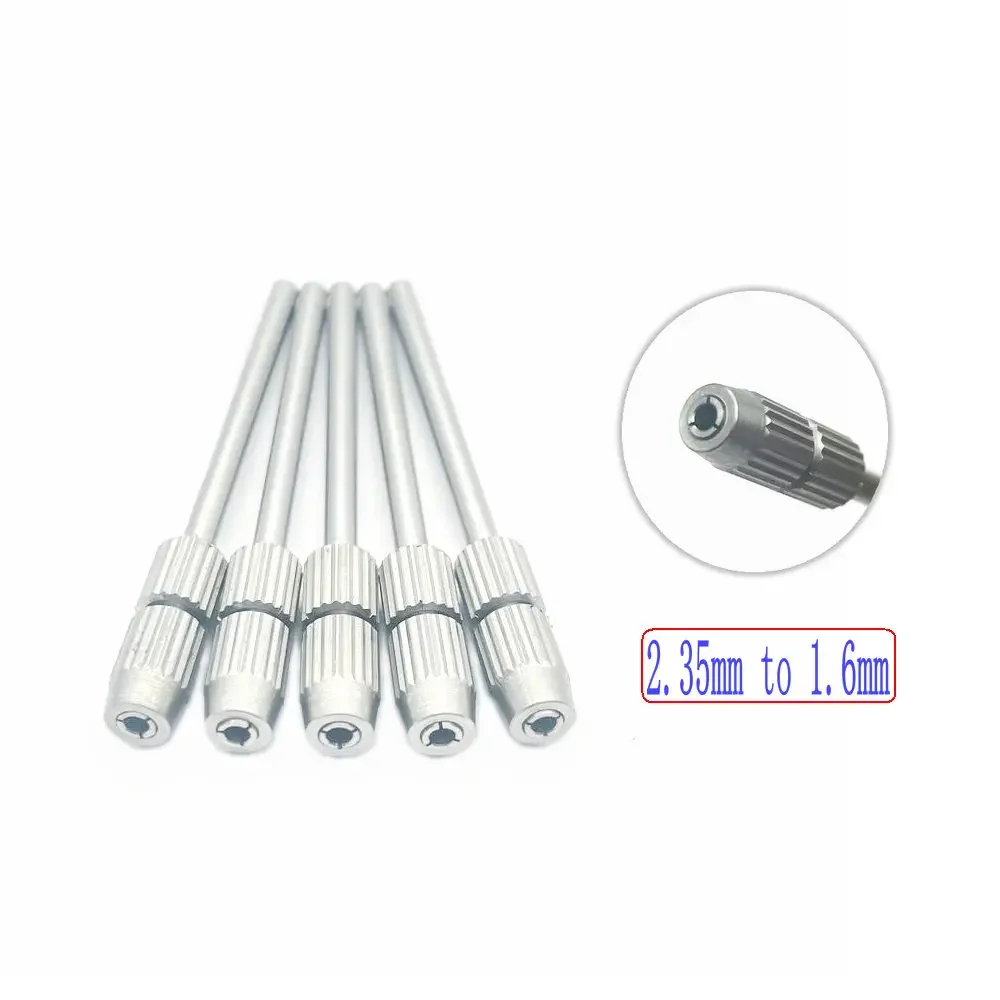 5pcs/set Dental Drill Bur Adapter Converter 2.35mm To 1.6mm / 2.35mm To 3mm Shank Polisher Dental Adaptor