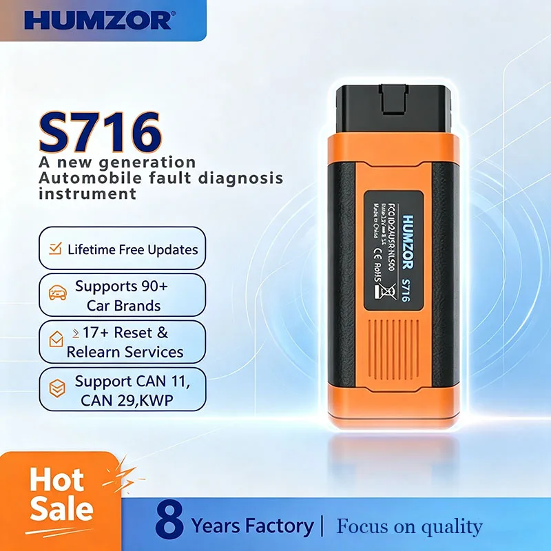 2026 HUMZOR NexzDAS S716 Full System OBD2 Scanner Car Diagnostic Key Programmer,OBD Fault Detector Supports 90+ Passenger Cars