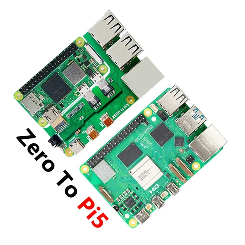 Placa de expansión para Raspberry Pi Zero 2W a PI5, adaptador de interfaz Zero a Pi5, HUB USB RJ45 HAT