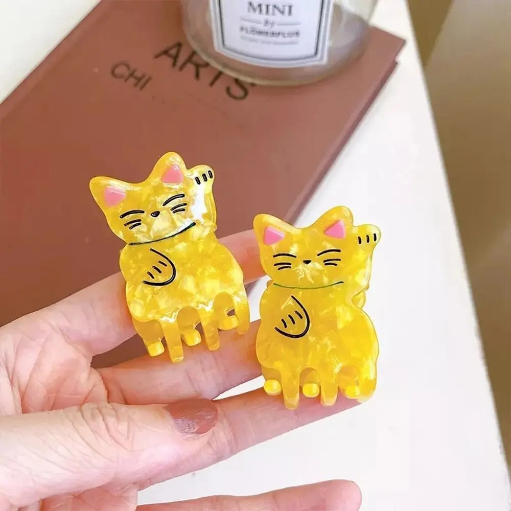 Hair Scratch Lucky Cat For Girls Attract Luck Hairpins Animal Hair Claws Acetate Hair Clips Korean Shark Clip Women Hairgrips