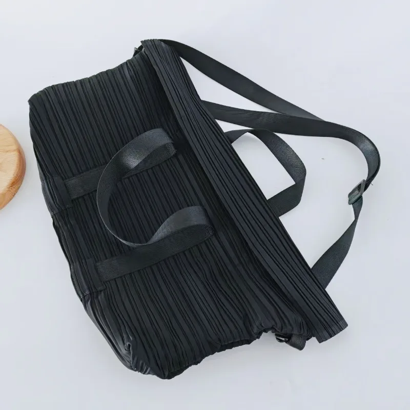 Miyake Pleat Fashion Casual Large Capacity Square Bag 2026New Sports Bag Leisure Storage Pouch Adjustable Portable Crossbody Bag