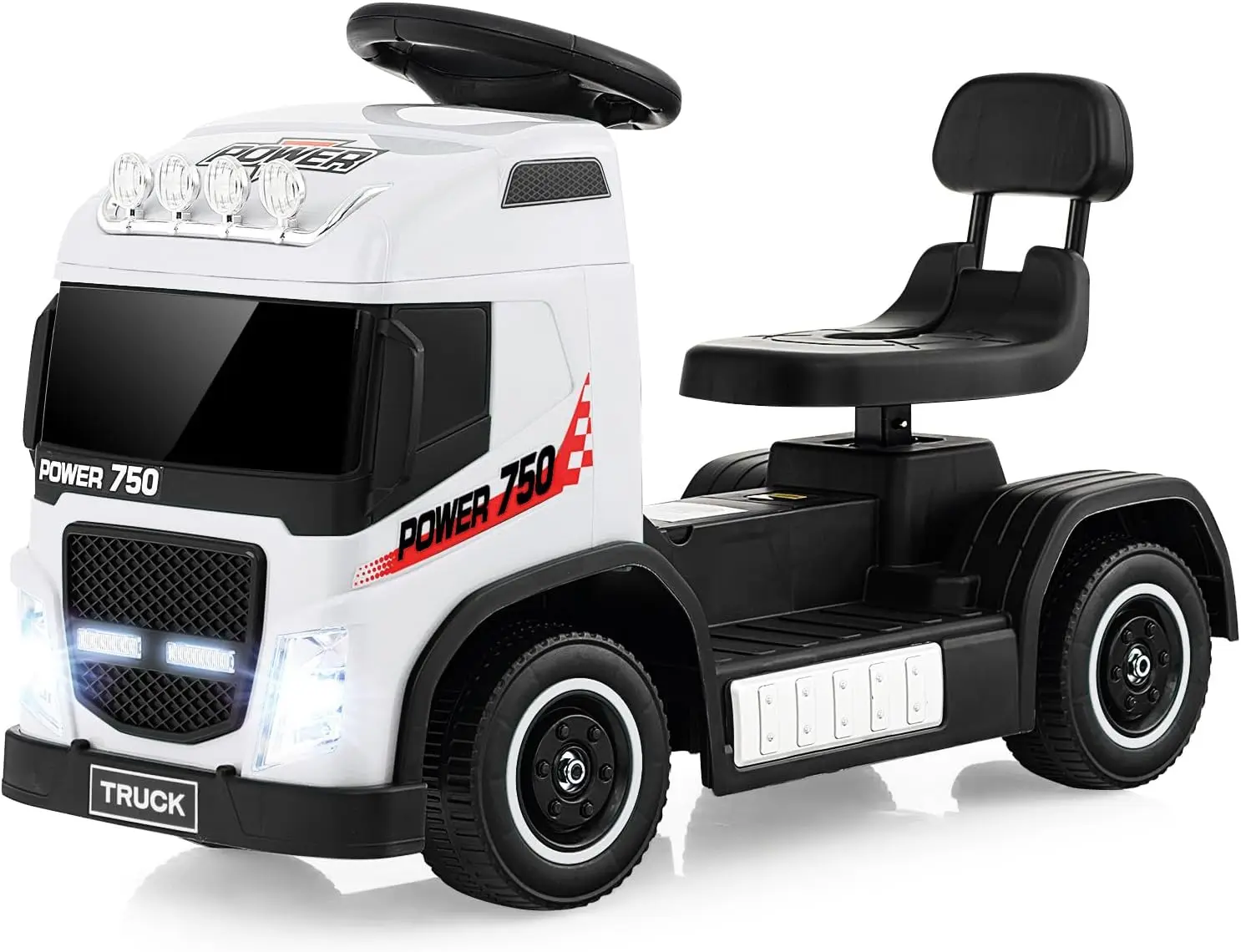 Samochód dla dzieci z regulowaną wysokością, światłami LED, muzyką i dźwiękiem klaksonu, elektryczny lub zatoczny