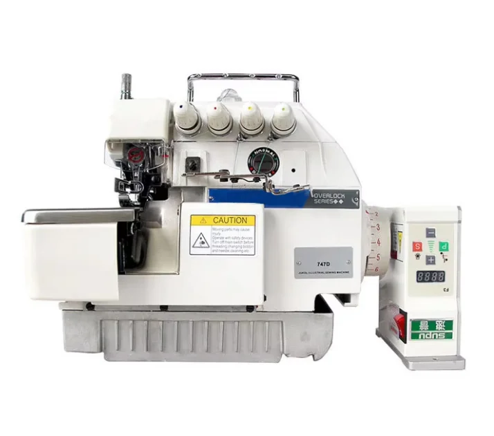ماكينة خياطة الأوفرلوك الكهربائية ذات السرير المسطح الصناعي الجديدة ذات ثلاثة خيوط وأربعة خيوط وخمسة خيوط معدات محرك معدني أساسي