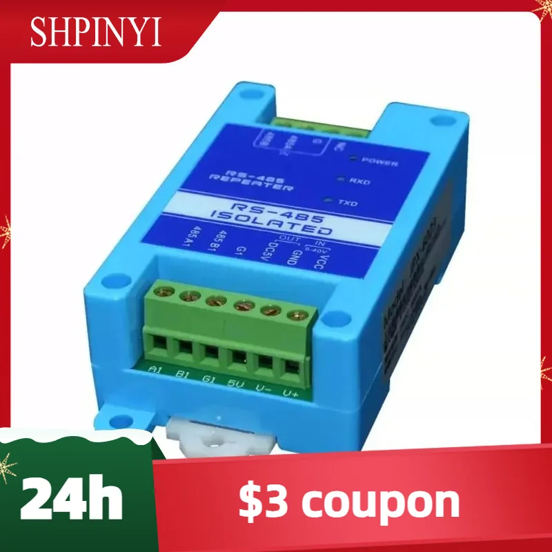 Industrial Grade 3-Terminal Fully Isolated RS485  Repeater Lightning Protection Signal Amplification Anti-interference Extender