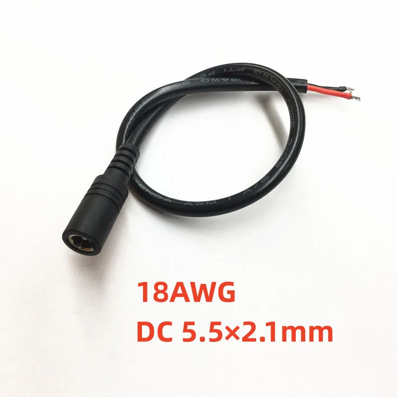 Câble d'alimentation à fourche à courant continu, 5.5 × 2.1mm mâle, câble divisé d'alimentation 600 cc, fil 18awg, alimentation de caméra de surveillance, connecteur d'alimentation LED F1