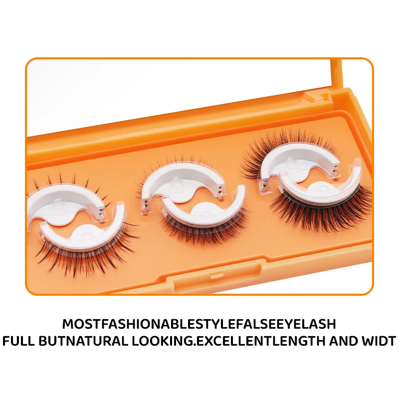 DINGSEN 3 Paar Wimpern ohne Kleber, natürliche Wimpern, wiederverwendbare Wimpern, selbstklebende Wimpern, Set, Manga-Wimpern, Make-up-Set – Detail 6