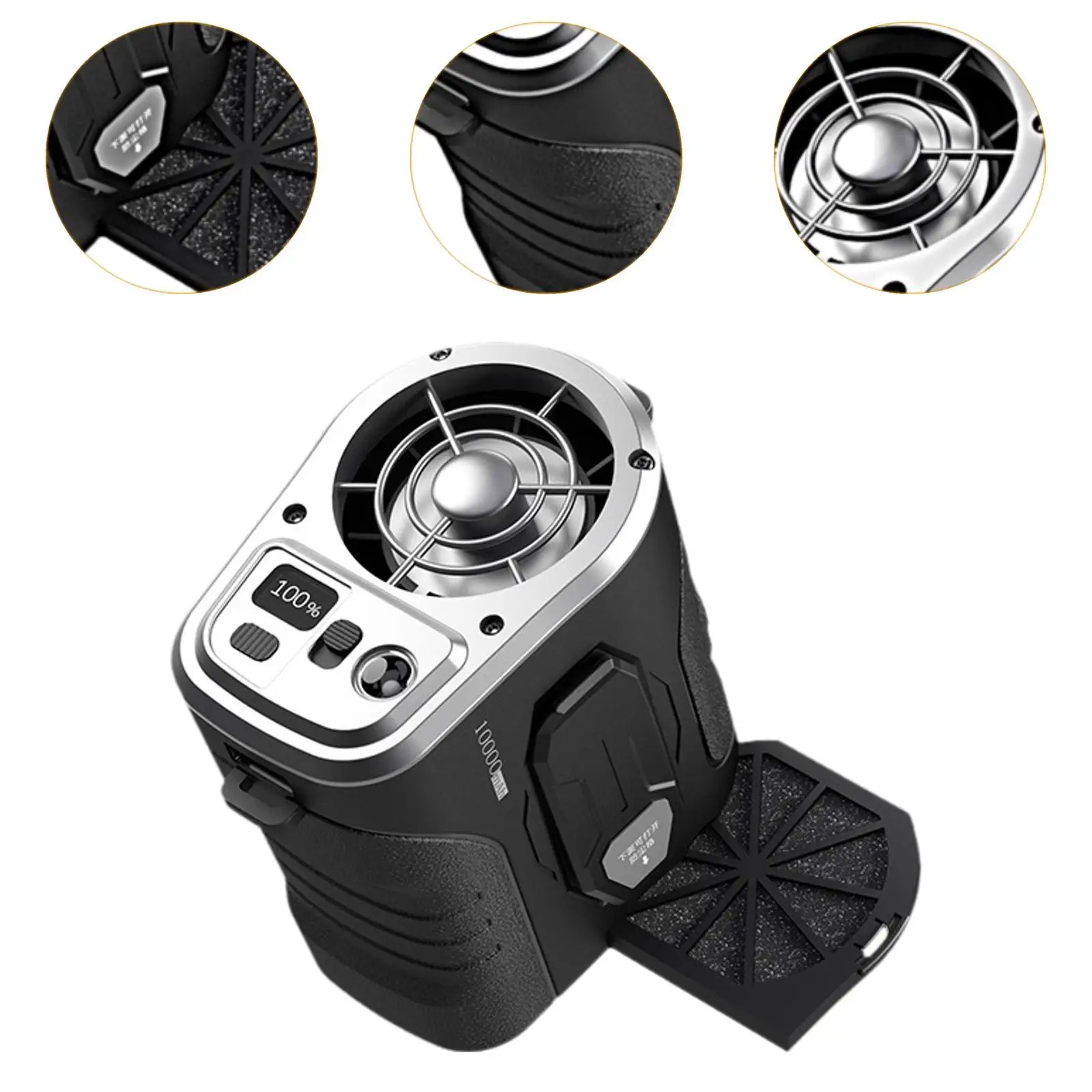 พัดลมแบบหนีบคาดเอวสำหรับพัดลมคล้องคอ, พัดลมพกพาพร้อมฟังก์ชั่นการชาร์จสำหรับขี่จักรยานปีนเขากลางแจ้งปีนเขาทำสวน