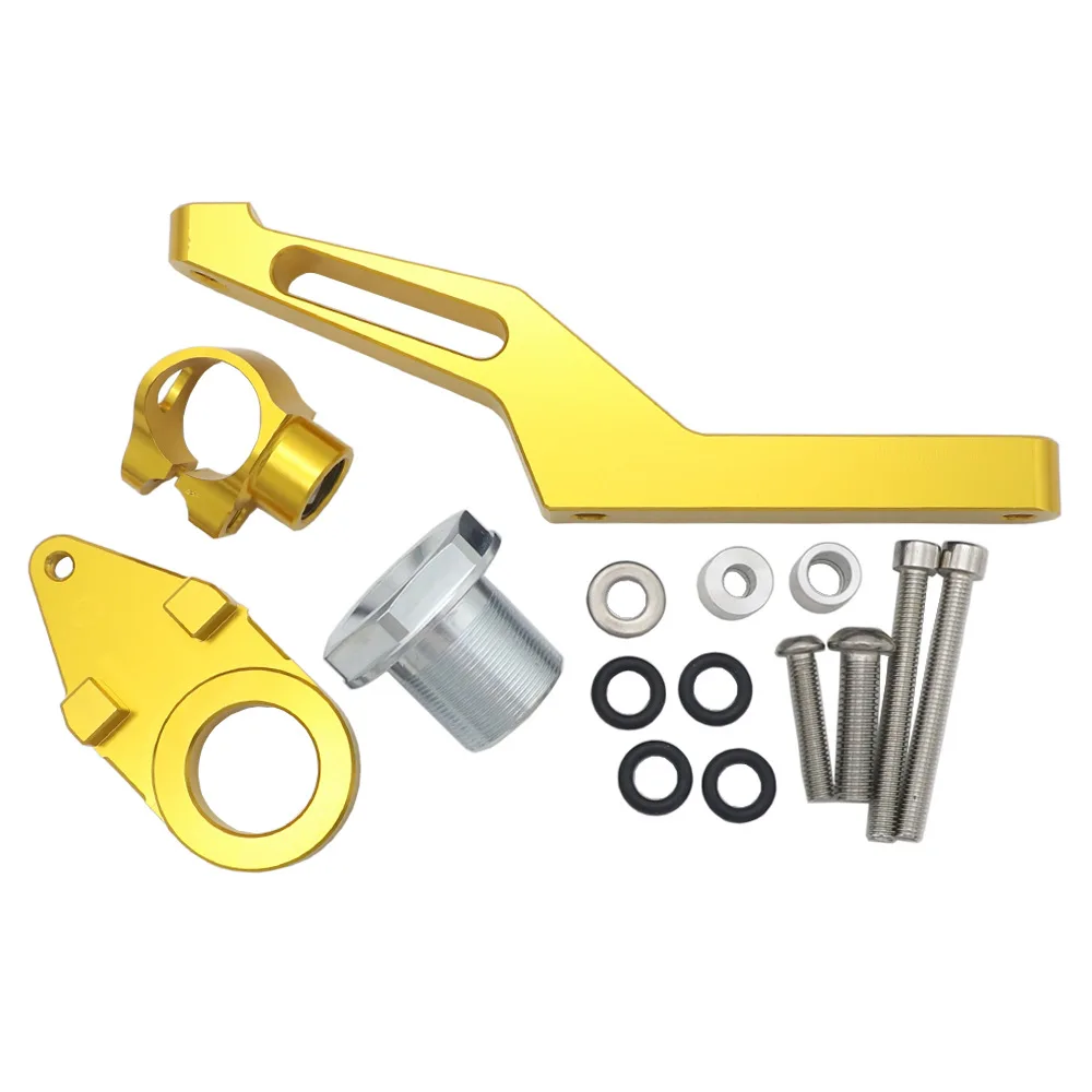 Titanium Steering Damper Mount Bracket, Motorcycle Stabilizer Support Compatible with Kawasaki Ninja ZX-6R 2009-2022