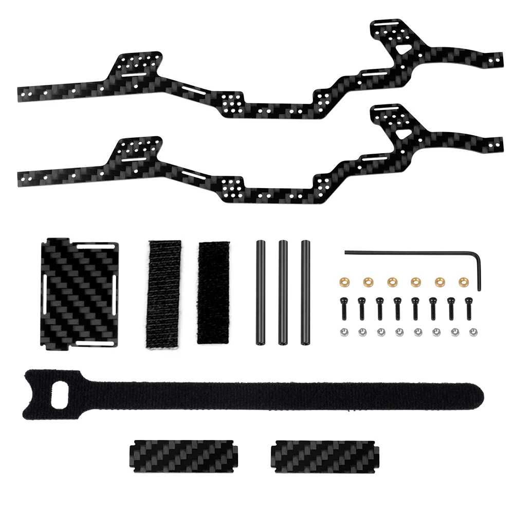YEAHRUN Carbon Fiber & Aluminum Rock Buggy Frame Body Shell Roll Cage for Axial SCX24 Deadbolt Bronco C10 1/24 RC Crawler Car