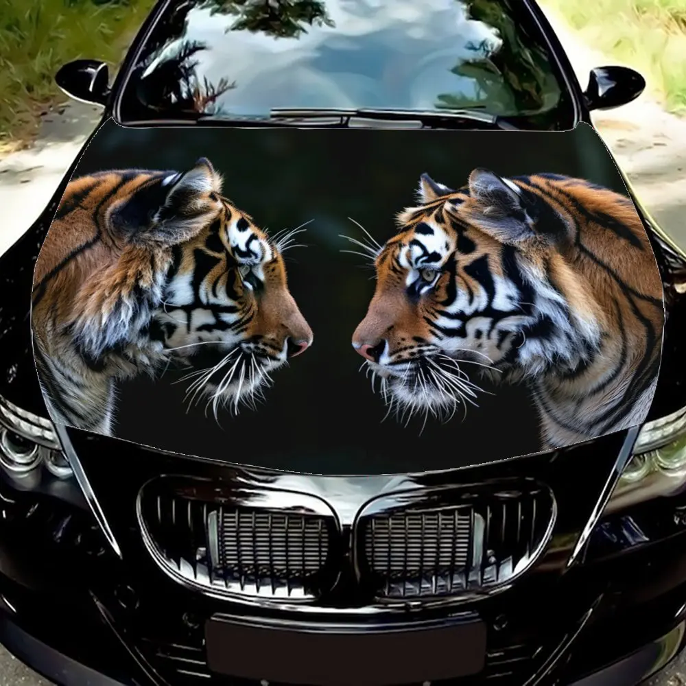 Custom Tiger Car Hood Decal Kit - DIY Decal Kit with Installation Guide, Create a Unique Look