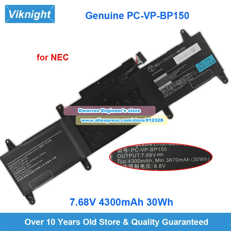 

Genuine PC-VP-BP150 Battery 7.68V 4300mAh 30Wh for NEC LAVIE N13 PC-N1335DAL PC-N1335DAM PC-N1375DAL PC-N1375DAM VK540CZGD