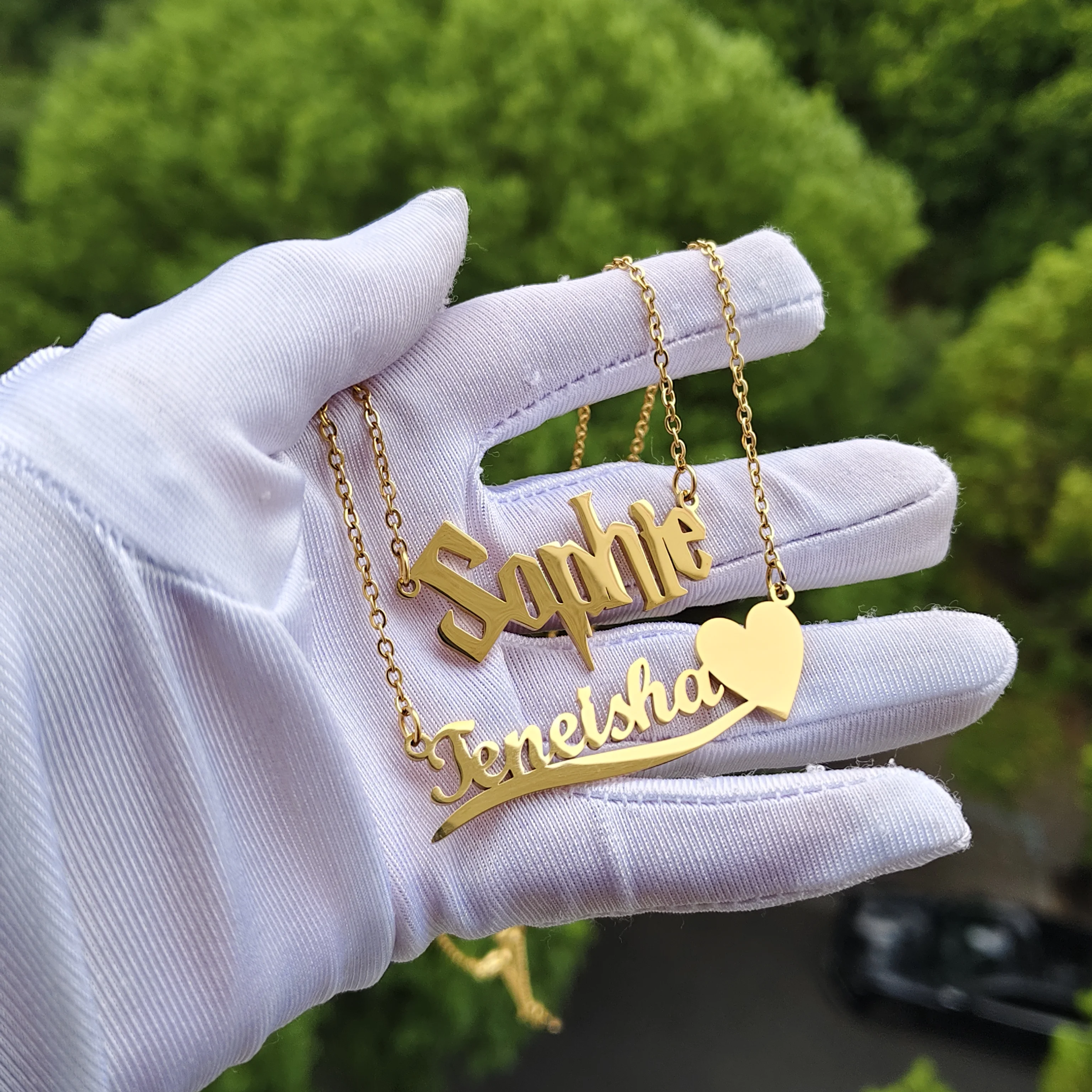 DHQH New Customized Name Heart Necklace Personalized Letter Heart Pendant Necklace Valentine's Day Gift Factory Direct Sales