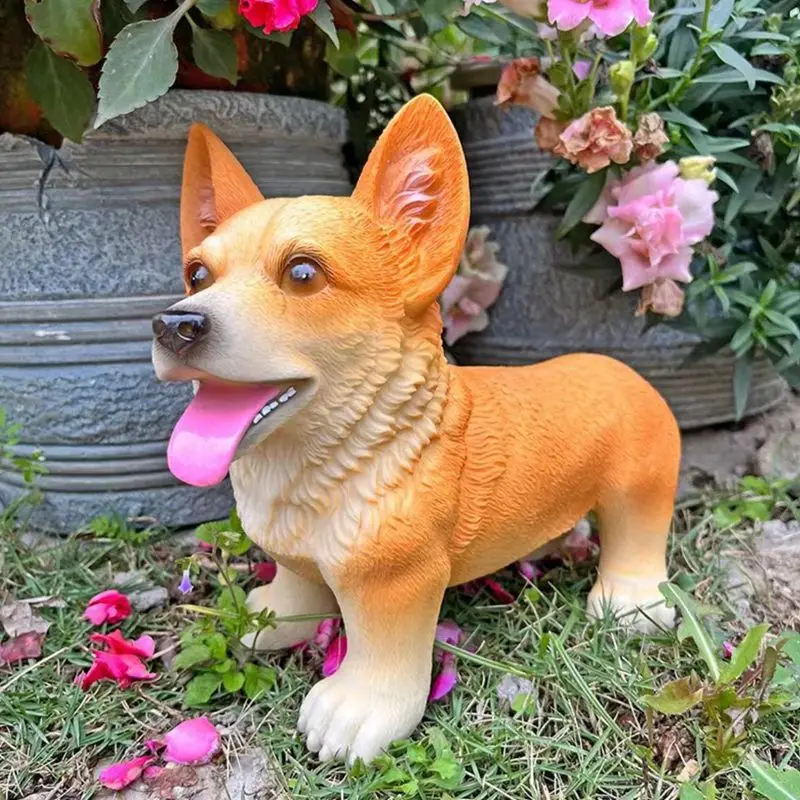 

Dog Statue Puppy Figure Adorable Animal Sculpture for Balcony Bedroom Porch Living Room Outside Courtyard Lawn Ornament Home dec