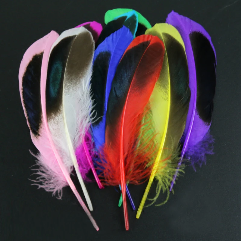 

Feather decoration! decorative feathers! 20Pcs/Lot 10-13CM Dyed Mallard Duck Wing Quill Feathers 10Colours Available