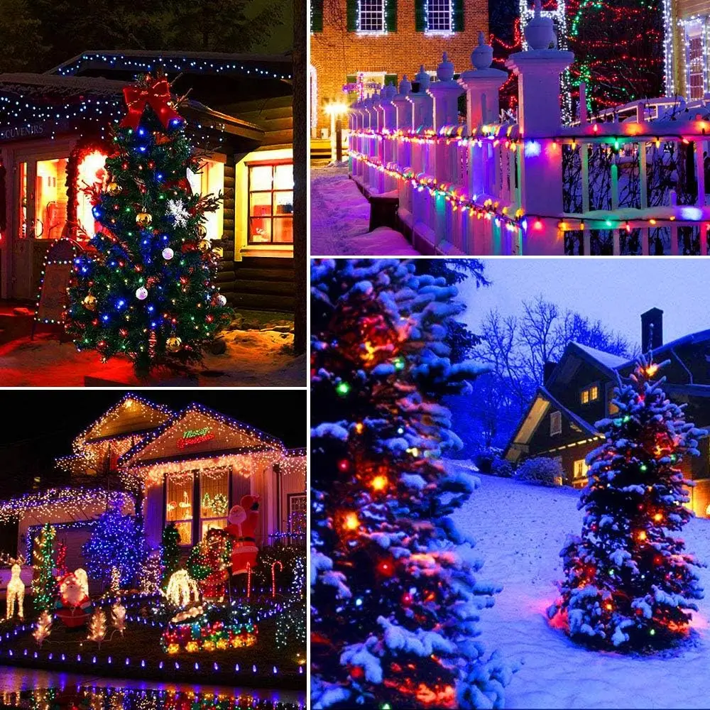 Christmas Solar Fairy Lights Outdoor String Led Light Total 400LED 8 Mode Waterproof String Lights for Garden Party Yard Holiday