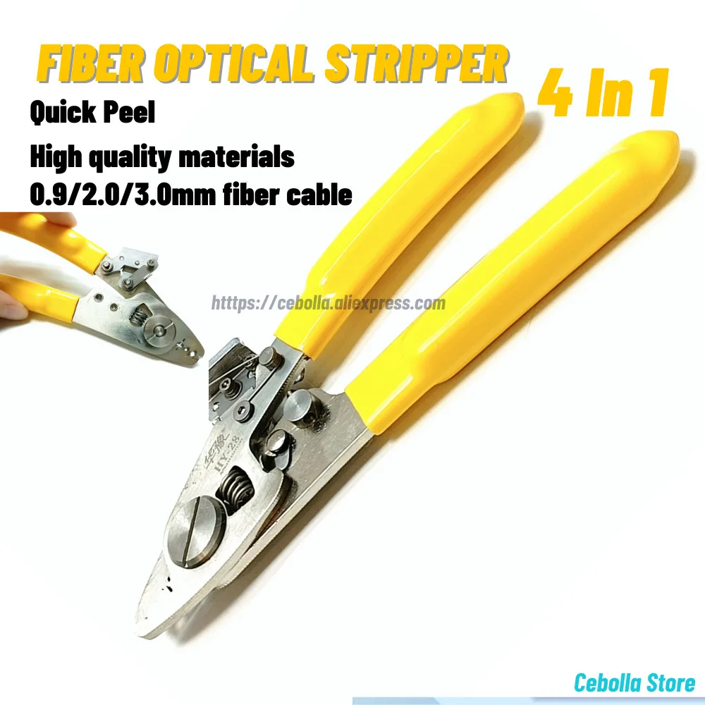 Fiber Stripper Pliers 4 IN 1 FTTH Tools Optical Cable Stripper 0.9/2.0/3.0mm Fiber Optic Tool stripper cutter