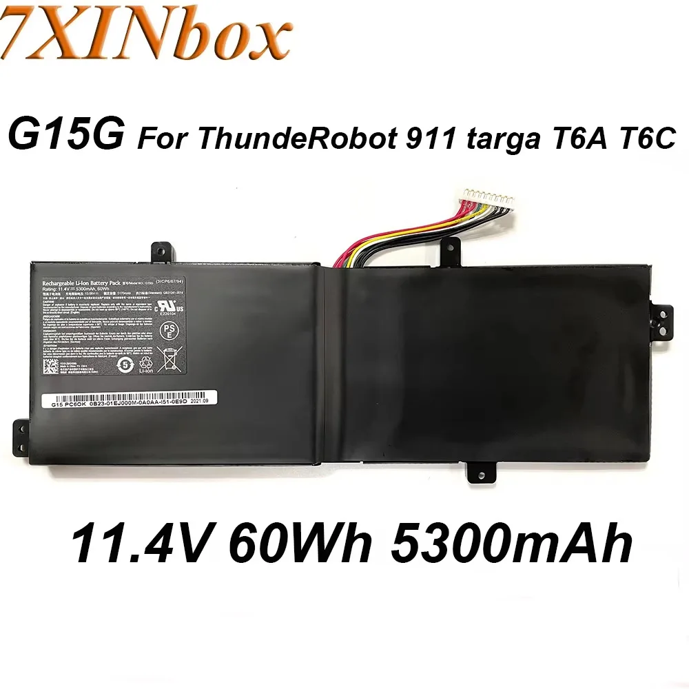 7XINbox G15G 11.4V 60Wh 5300mAh Laptop Battery For Thunderobot 911 Targa T6c T6b T5TB T6a T6d For Machenike F117-si2 F117-si3