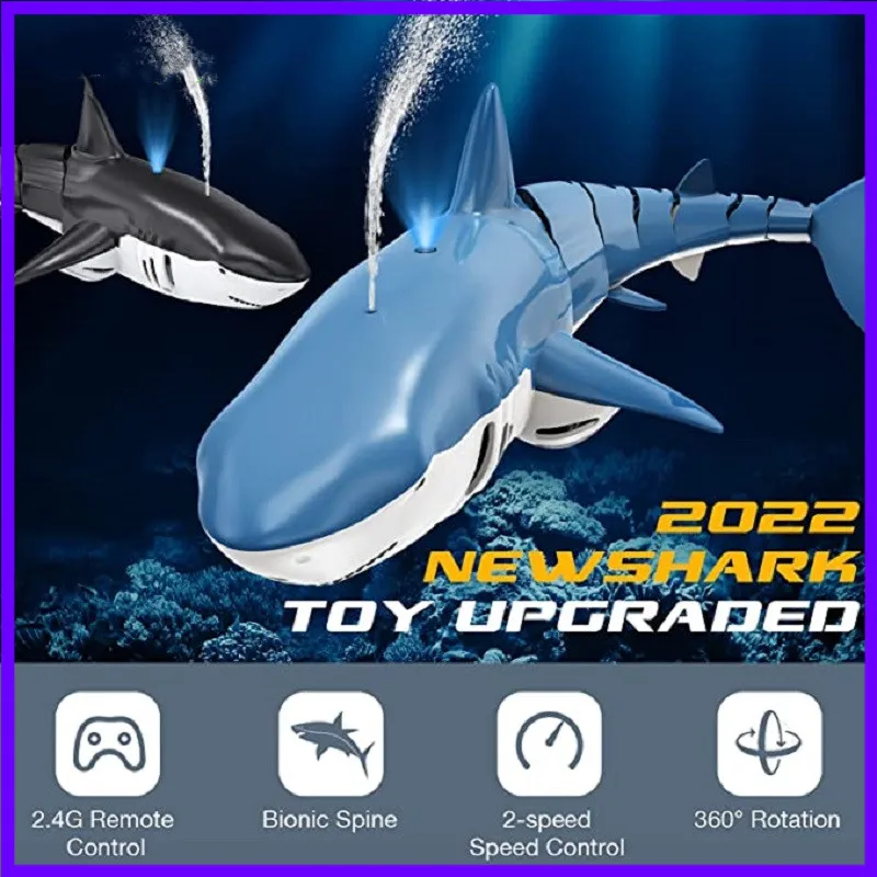 Kid Remote Control Rc Shark Whale Spray Water Toy Smart Ship Submarine Robot Fish Game Toys for Boys Children