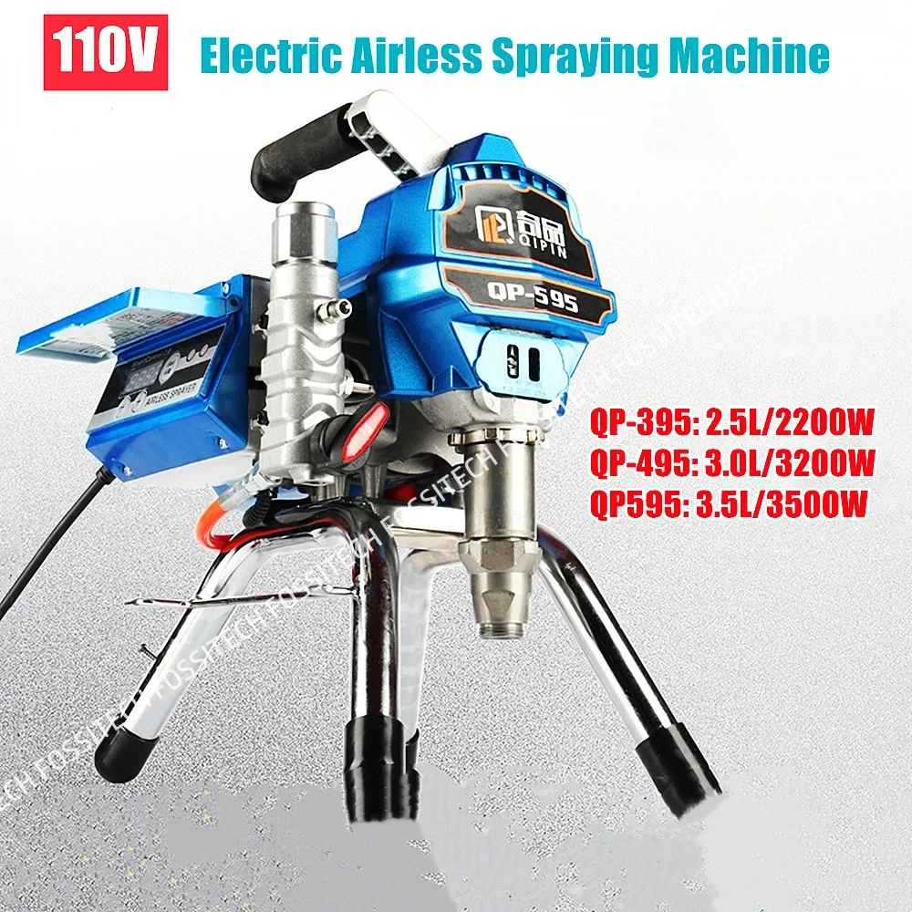 110V Electric High Pressure Airless Spraying Machine 395 495 595 Airless Spray Gun 3.5L Airless Paint Sprayer Painting Machine