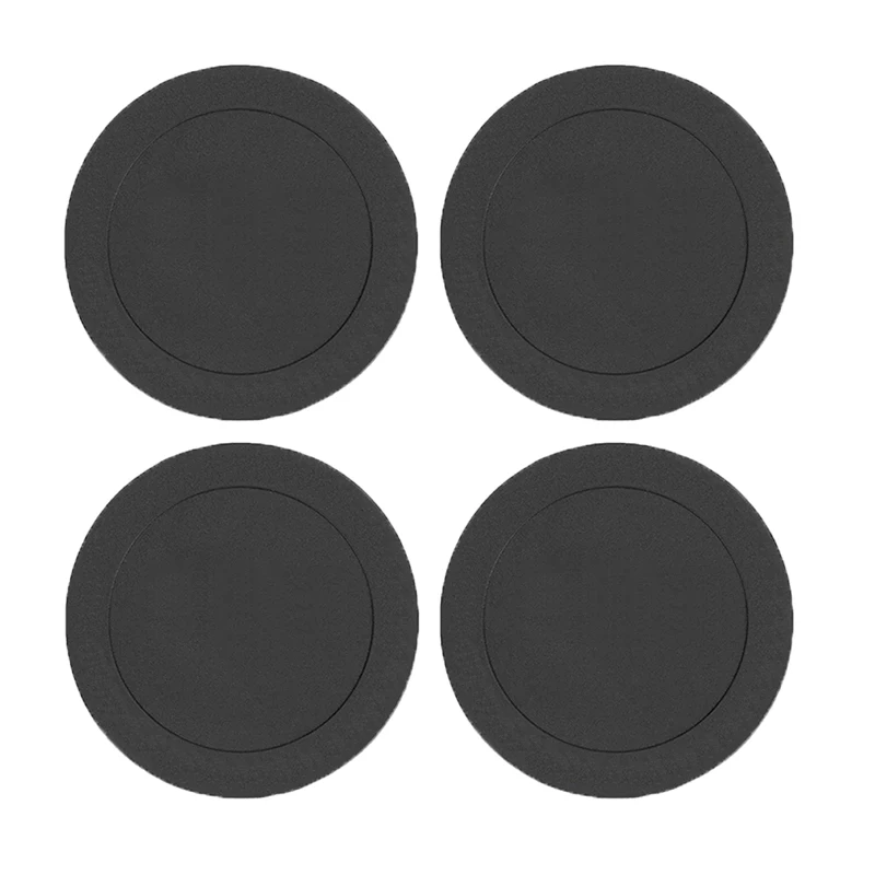 [New] 4Pcs Round Black Rubber Coaster Pad Self Adhesive Cup Bottom Stickers Non-slip Anti-scald Tumbler Cup Protective Pads