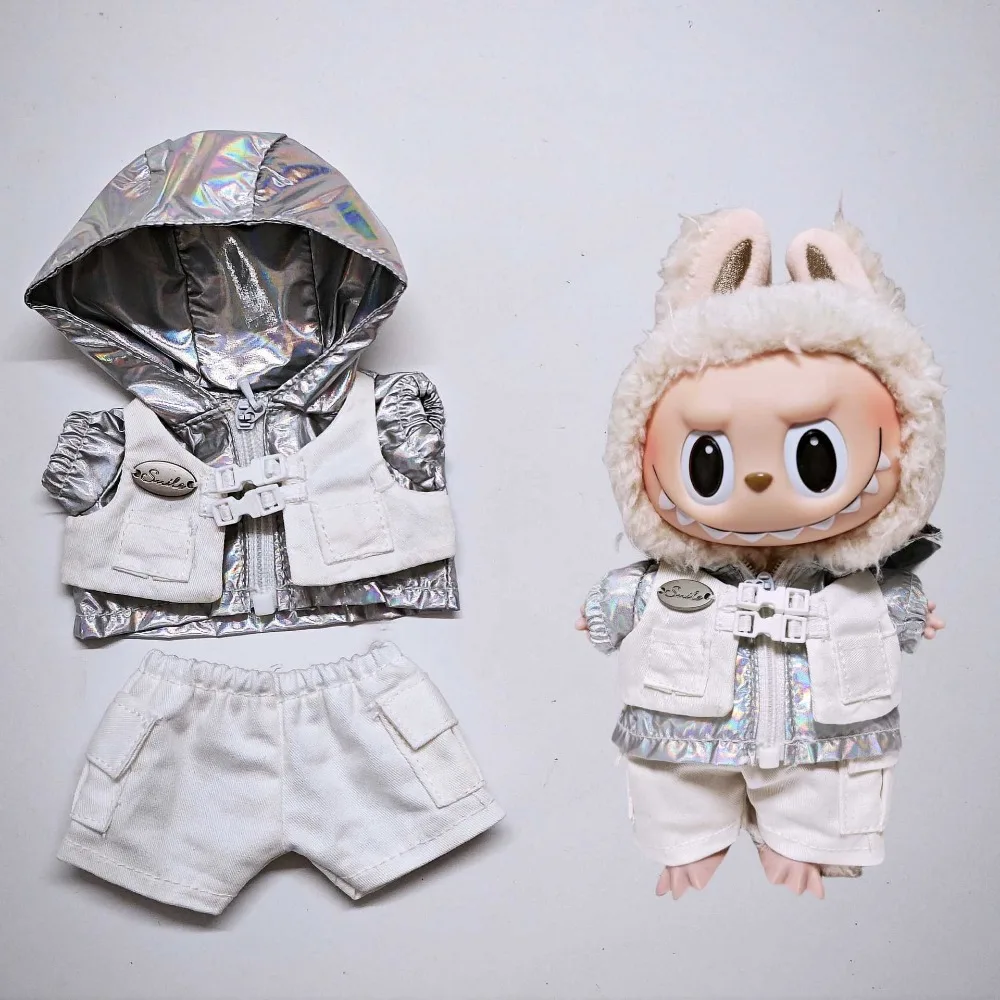 15/17cm Labubu Doll Clothes Laser Reflection Dress Up Dolls Accessories for Labubu Clothes Changing Dress Playing House Game Toy