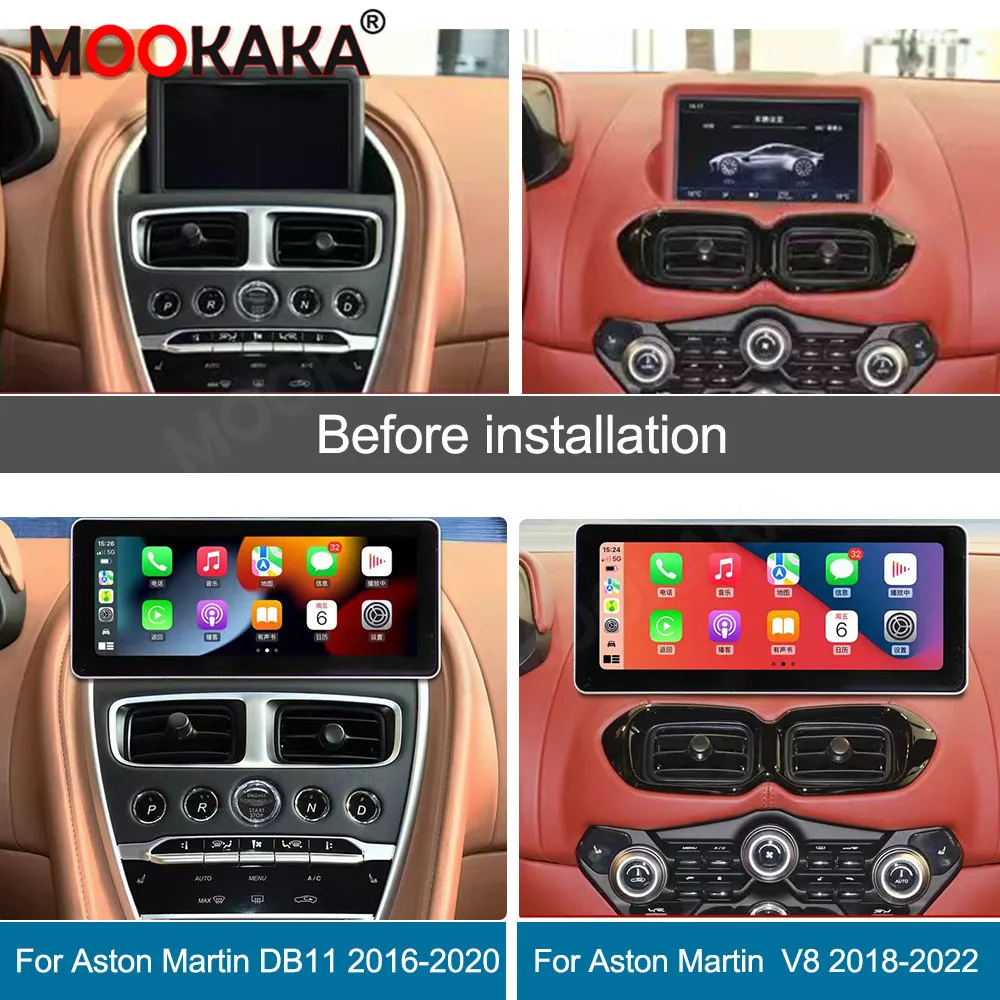 12.3 Inch Car Radio For Aston Martin V8 2018-2022 Carplay Android Auto Multimedia Player GPS Navigation Head Unit Stereo Screen