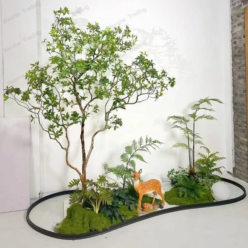 

Simulated drunken wood indoor plant landscaping, hanging, simulated green plants, large fake trees, landscape window ornaments