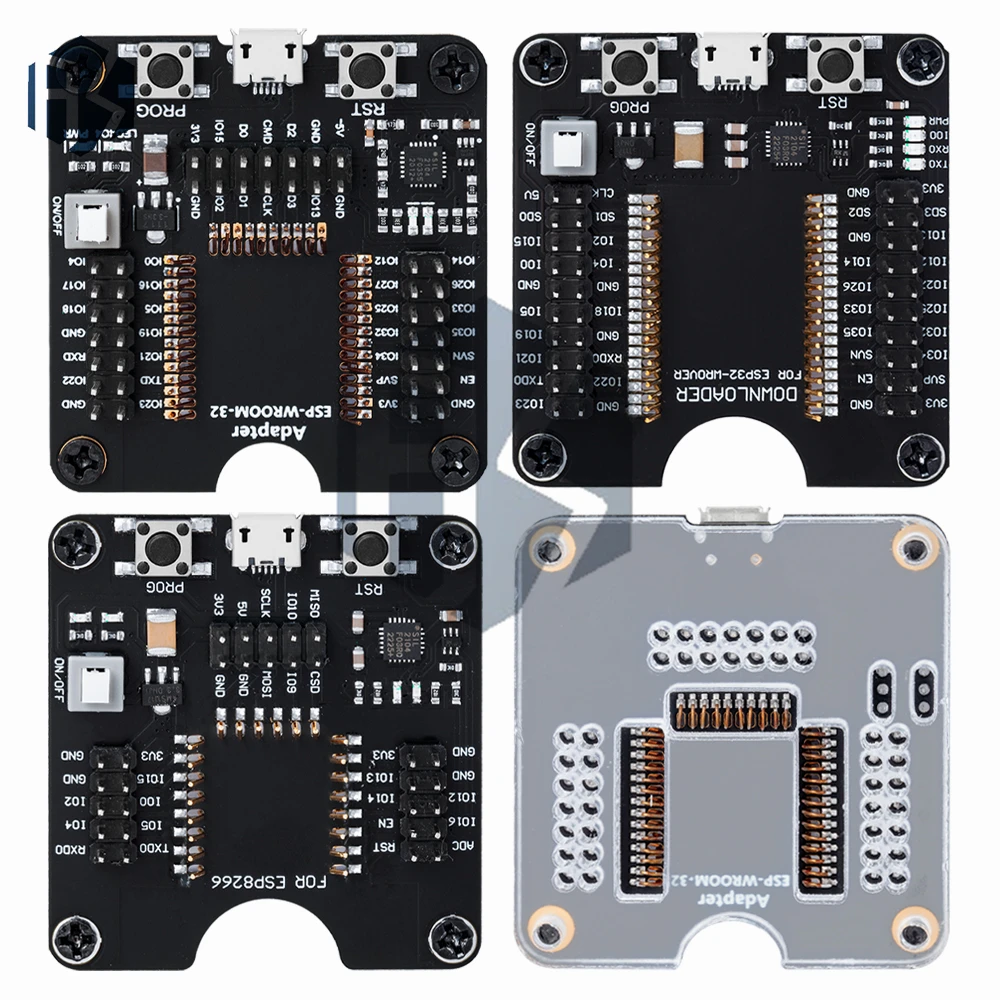 ESP8266/ESP32 Universal Firmware Flashing Fixture Tool  Programmer & Testing Board for ESP-32, ESP-12F/07S/12S Modules