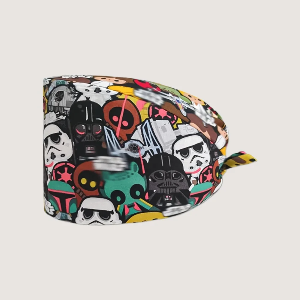 الطبية الكرتون طبيب غرفة العمليات قبعات مطبوعة التمريض غطاء رأس للجنسين طبيب الأسنان فرك قبعة مختبر فرك الحيوانات الأليفة مستشفى الجراحية قبعة